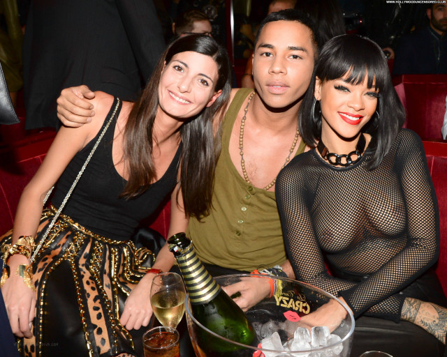 Rihanna See Through American Posing Hot Party Singer Paris Celebrity