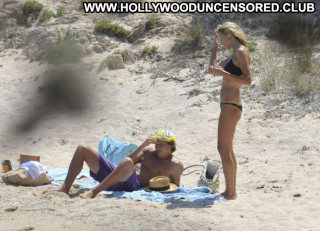 Heidi Klum The Beach Beautiful Posing Hot Babe Celebrity Beach Bikini
