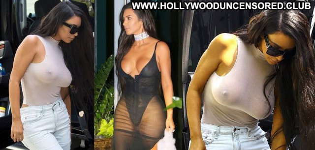 Kim Kardashian Braless Beautiful See Through Posing Hot Candids Babe