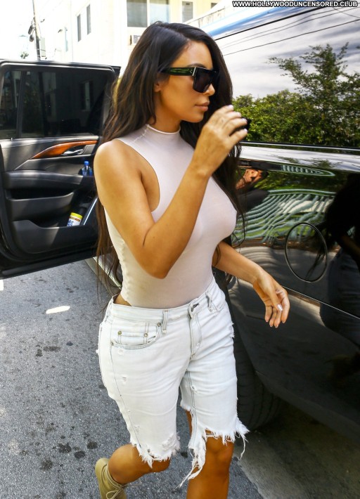 Kim Kardashian Candids Braless Beautiful Babe See Through Celebrity Straight Posing Hot
