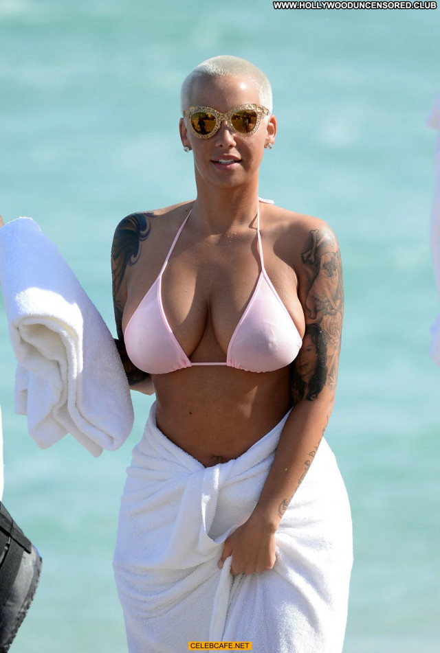 Amber Rose No Source Celebrity Beach Beautiful Posing Hot Babe Bikini