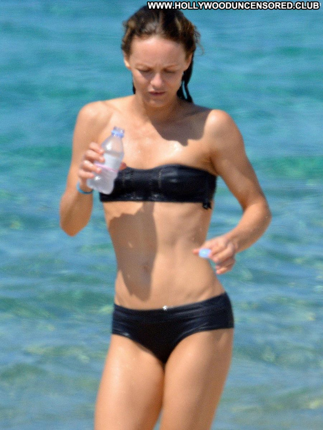 Vanessa Paradis Topless Beach Black France Topless Beautiful Posing