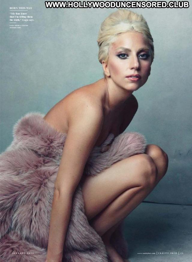 Lady Gaga Vanity Fair Posing Hot Nude Celebrity Bed Breasts Big Tits