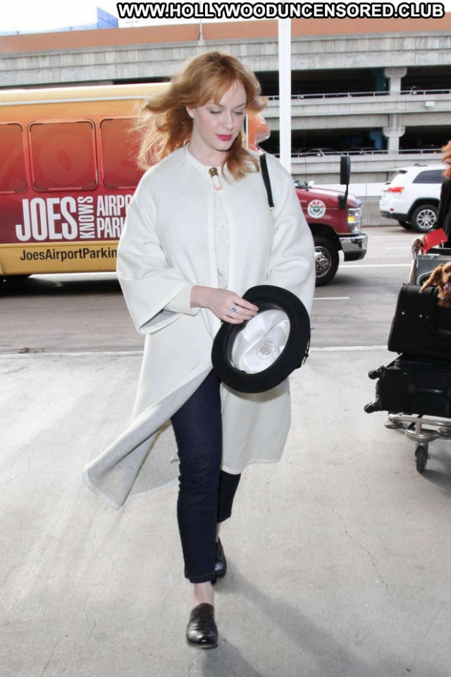 Christina Hendricks Lax Airport Lax Airport Posing Hot Los Angeles