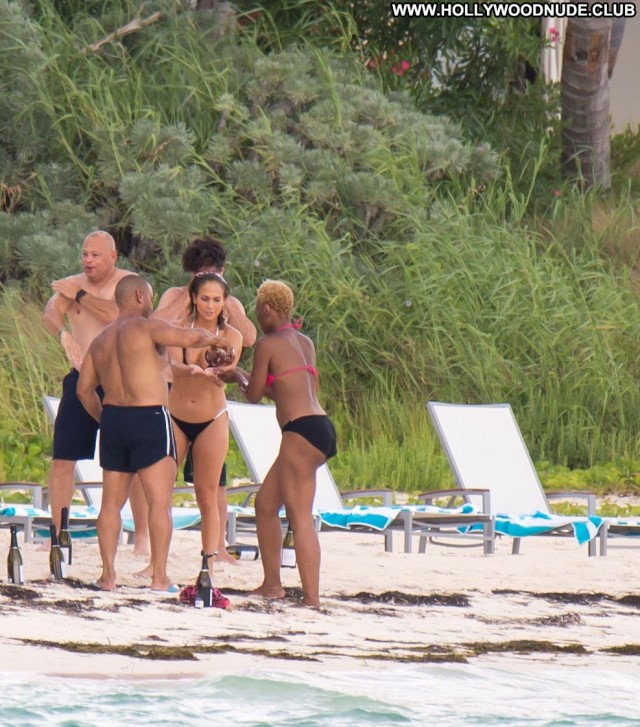 Jennifer Lopez The Beach Celebrity Singer Bahamas Swimsuit Old Beach