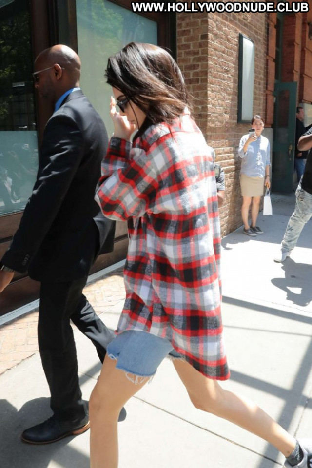 Kendall Jenner No Source Shorts Celebrity Beautiful Shirt Denim Babe