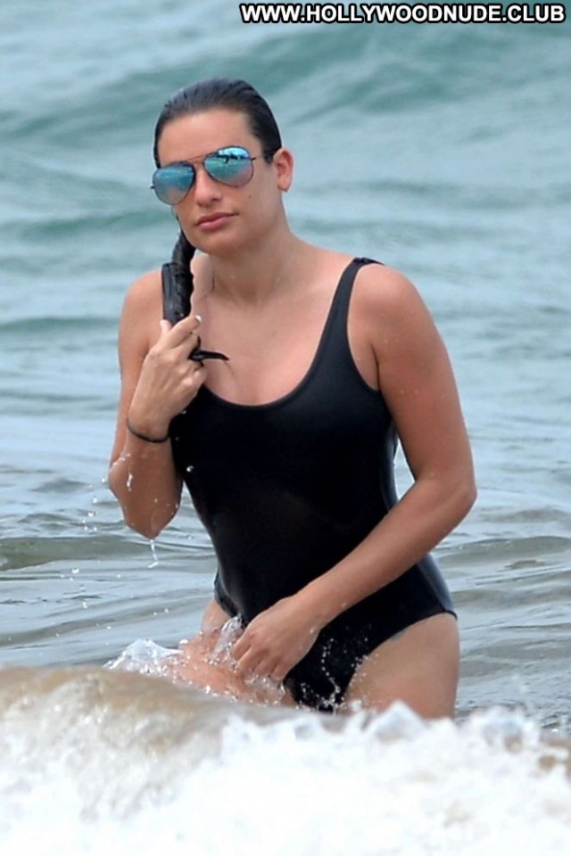 Lea Michele The Beach Beautiful Swimsuit Celebrity Hawaii Posing Hot