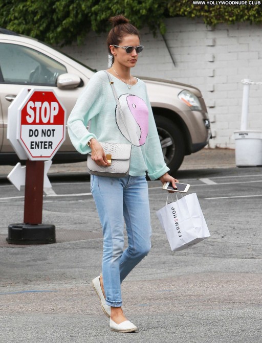 Alessandra Ambrosio Celebrity Paparazzi Straight Posing Hot Babe Beautiful