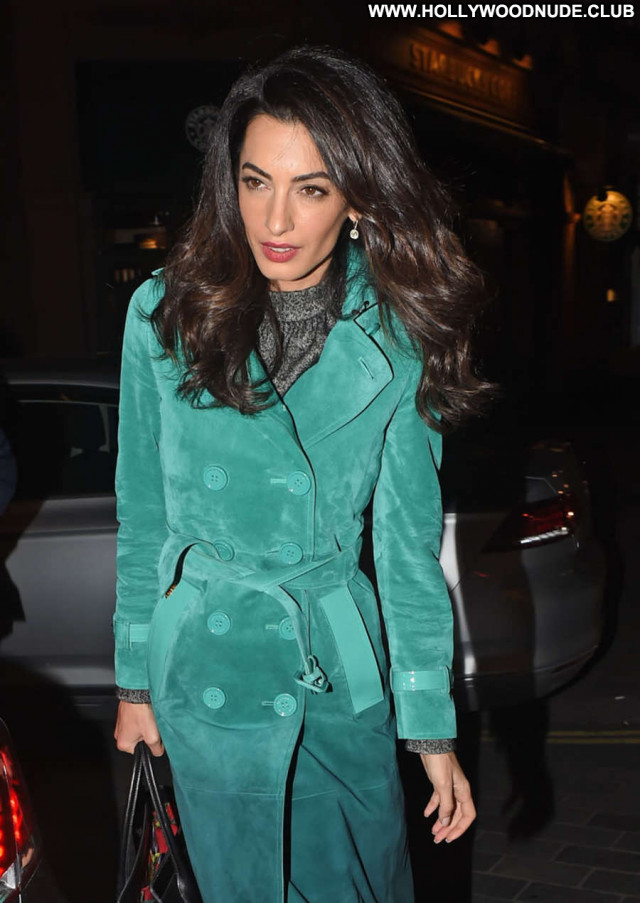 Amal Clooney No Source Restaurant Beautiful Celebrity Posing Hot Babe